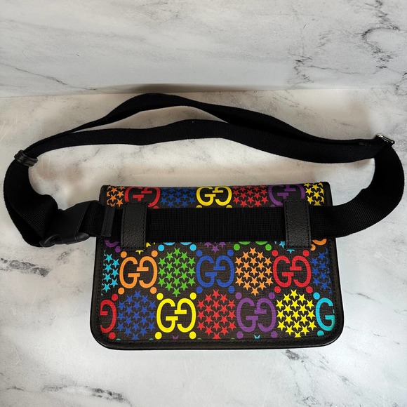 Gucci Psychedelic Belt Bag GG Supreme Monogram Crossbody Bumbag Slim Multicolor - Picture 4 of 16